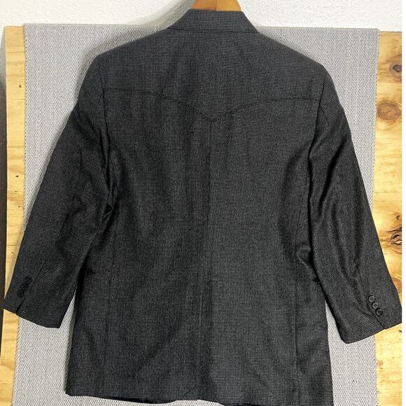 Vtg Circle S Dallas Texas Blazer Men's 42R Gray/Black Tweed Western Style - Picture 9 of 13